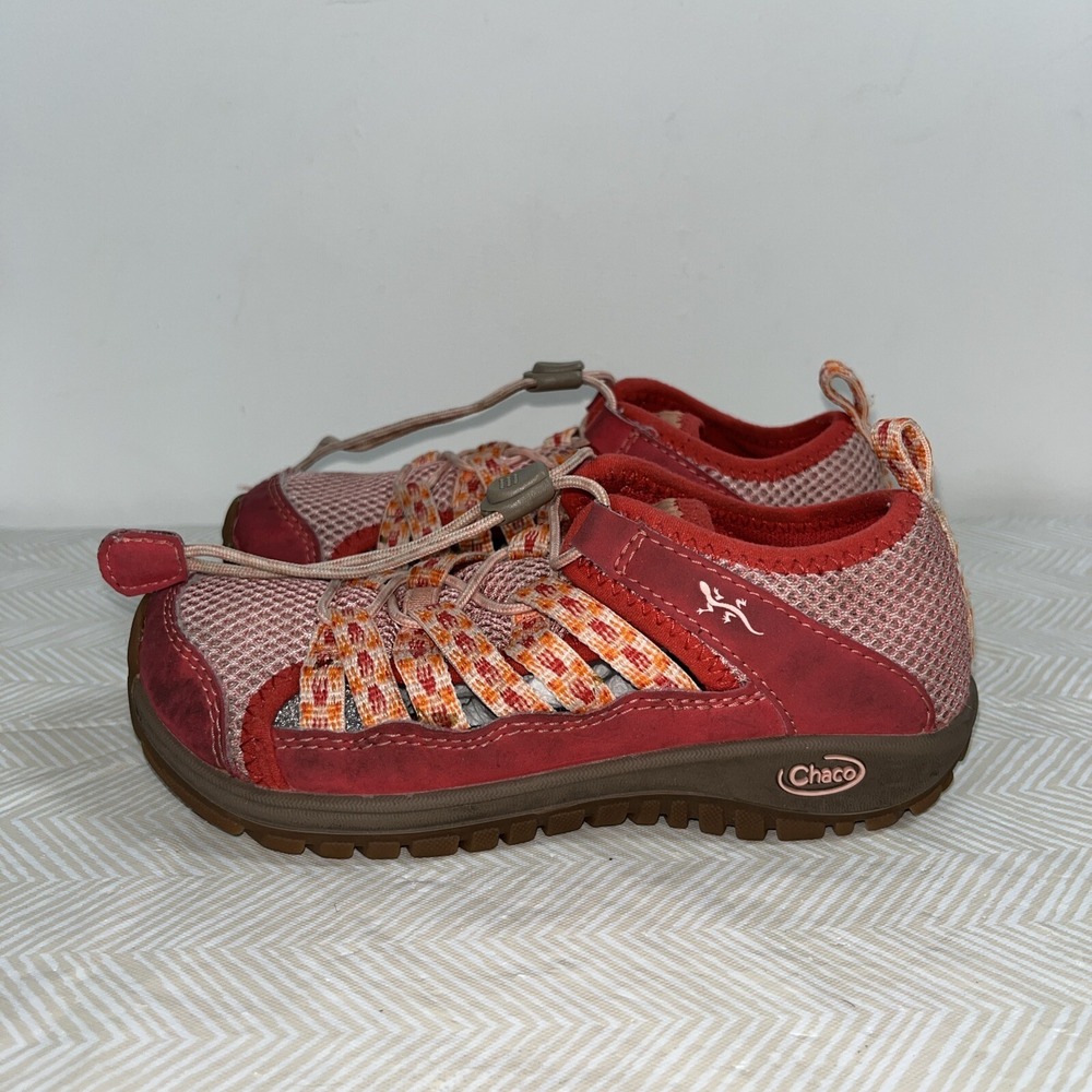 Chaco Kids Junior Outcross‎ 2 Coral Pink Orange Outdoor Hiking Play Shoes Sz 12